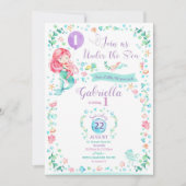 Invitation d'anniversaire de la sirène Fête de la  (Devant)