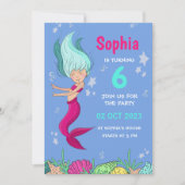 Invitation d'anniversaire de la sirène, Filles fêt (Devant)