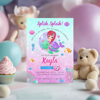 Invitation d'anniversaire de la Sirène magique