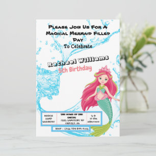 Invitation d'anniversaire de la Sirène magique