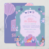 Invitation d'anniversaire de la Sirène magique (Devant / Derrière)
