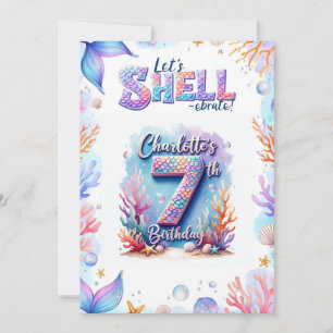 Invitation d'anniversaire de la Sirène Nom personn