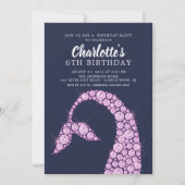 Invitation d'anniversaire de la Sirène rose modern (Devant)