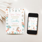 Invitation d'anniversaire de la sirène 'Splish Spl