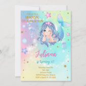 Invitation d'anniversaire de la Sirène turquoise (Devant)