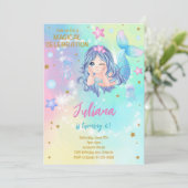 Invitation d'anniversaire de la Sirène turquoise (Debout devant)