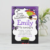 Invitation d'anniversaire de la sorcière d'Hallowe (Debout devant)