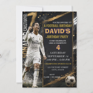 Invitation d'anniversaire de la superstar du footb