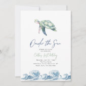 Invitation d'anniversaire de la tortue de mer (Devant)