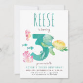 Invitation d'anniversaire de la tortue de mer (Devant)