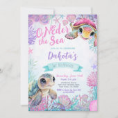 Invitation d'anniversaire de la tortue de mer (Devant)