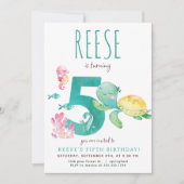 Invitation d'anniversaire de la Tortue de mer (Devant)