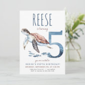 Invitation d'anniversaire de la Tortue de mer (Debout devant)