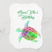 Invitation d'anniversaire de la tortue de mer (Devant / Derrière)