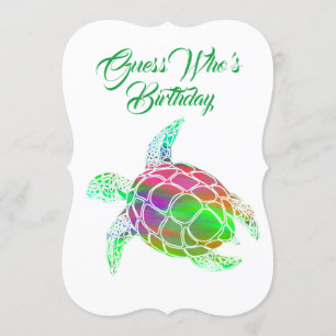 Invitation d'anniversaire de la tortue de mer