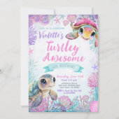 Invitation d'anniversaire de la tortue de mer (Devant)