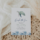 Invitation d'anniversaire de la tortue de mer