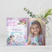 Invitation d'anniversaire de la tortue de mer (Debout devant)