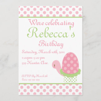 Invitation d'anniversaire de la tortue de Tootsie-