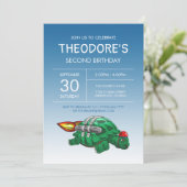 Invitation d'anniversaire de la tortue des roquett (Debout devant)