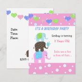 Invitation d'anniversaire de la Tour d'Éléphants (Devant / Derrière)