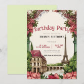 Invitation d'anniversaire de la Tour Eiffel de Par (Devant / Derrière)