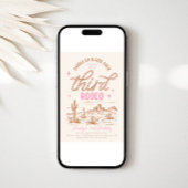 Invitation d'anniversaire de la troisième rodéo de