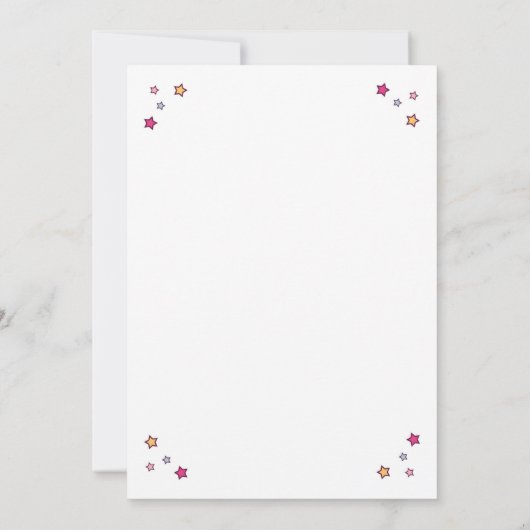 Invitation d'anniversaire de la Unicorne Rainbow P (Dos)