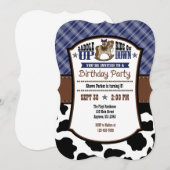 Invitation d'anniversaire de la vache blanche de l (Devant / Derrière)