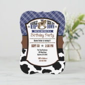 Invitation d'anniversaire de la vache blanche de l (Debout devant)