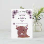 Invitation d'anniversaire de la vache Highlander|  (Debout devant)