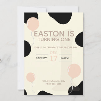 Invitation d'anniversaire de la vache pour enfants