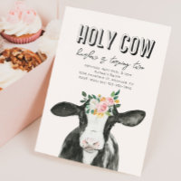 Invitation d'anniversaire de la vache rose | Invit