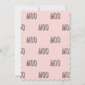 Invitation d'anniversaire de la vache rose | Invit (Dos)