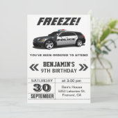 Invitation d'anniversaire de la voiture de police (Debout devant)