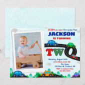 Invitation d'anniversaire de la voiture photo Cond (Devant / Derrière)