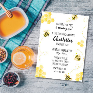 Invitation d'anniversaire de l'abeille à miel
