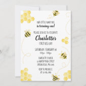 Invitation d'anniversaire de l'abeille de miel (Devant)