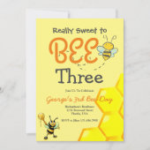 Invitation d'anniversaire de l'abeille mignonne (Devant)