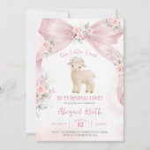 Invitation d'anniversaire de l'agneau coquette ave (Devant)