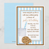 Invitation d'anniversaire de lait et de biscuits (Devant / Derrière)