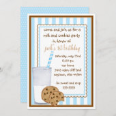 Invitation d'anniversaire de lait et de biscuits (Devant / Derrière)