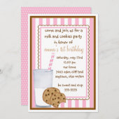 Invitation d'anniversaire de lait et de biscuits (Devant / Derrière)