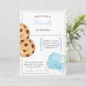 Invitation d'anniversaire de lait et de biscuits (Debout devant)
