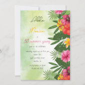 Invitation d'anniversaire de l'Aloha tropical (Devant)