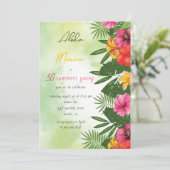 Invitation d'anniversaire de l'Aloha tropical (Debout devant)