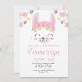 Invitation d'anniversaire de lama (Devant)