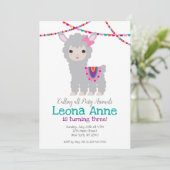 Invitation d'anniversaire de lama alama (Debout devant)