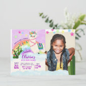 Invitation d'anniversaire de lama PHOTO (Debout devant)