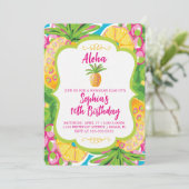 Invitation d'anniversaire de l'ananas tropical (Debout devant)